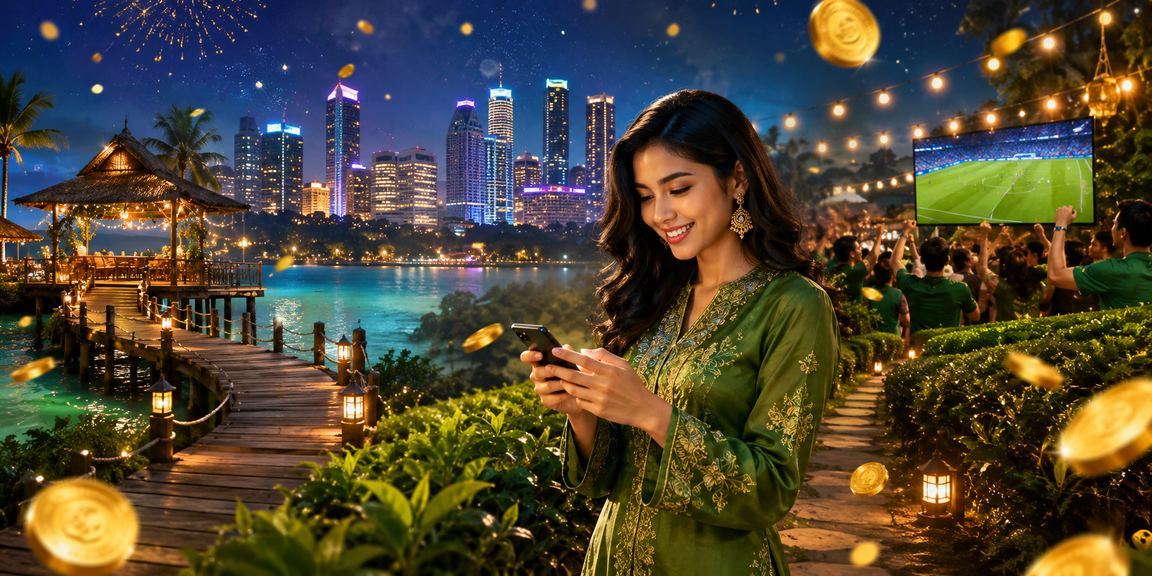 Pengguna 16e di Petaling Jaya menggunakan aplikasi kasino mudah alih semasa Hari Raya